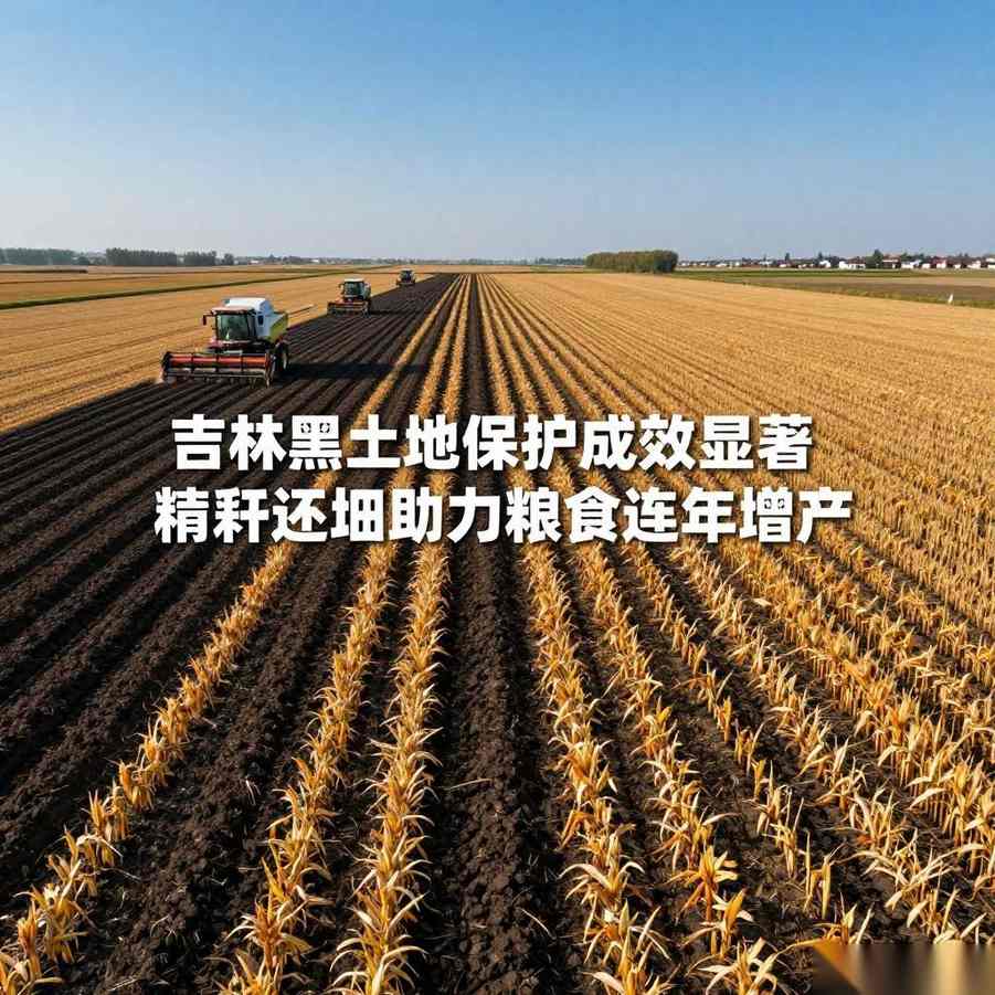吉林黑土地保护成效显著 秸秆还田助力粮食连年增产